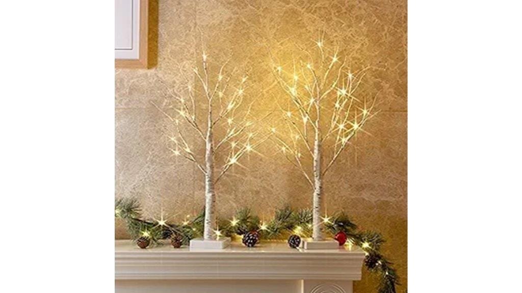 christmas birch tree lights