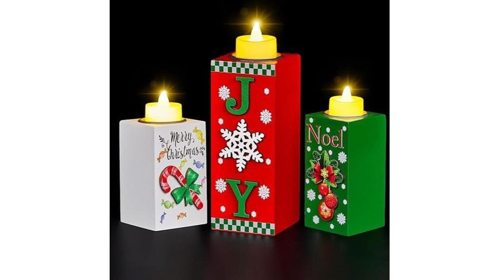 christmas led candle holders