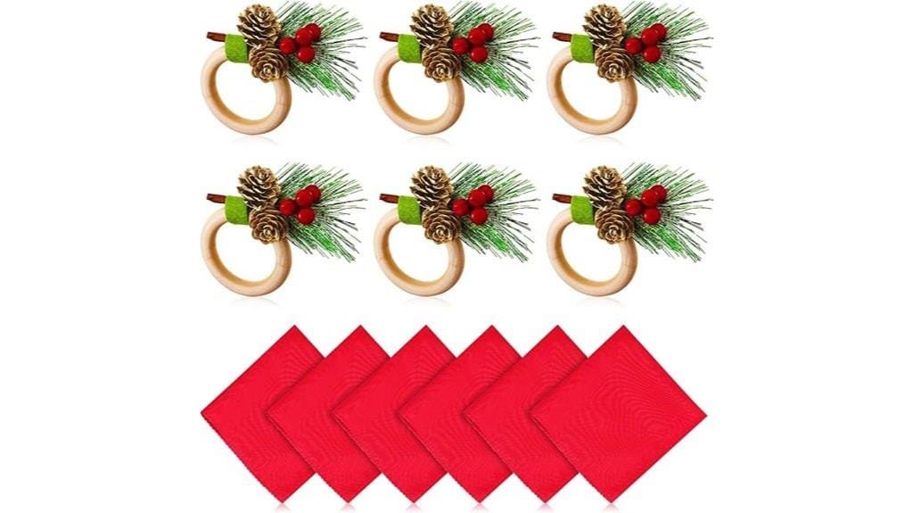 christmas napkin rings set