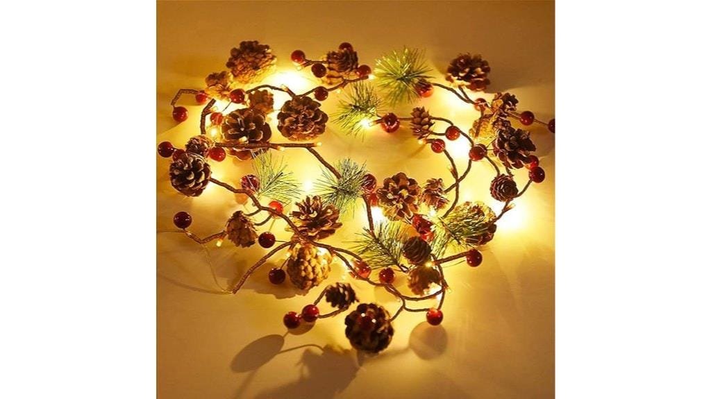christmas pine cone lights