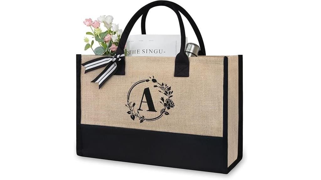 custom initial beach tote