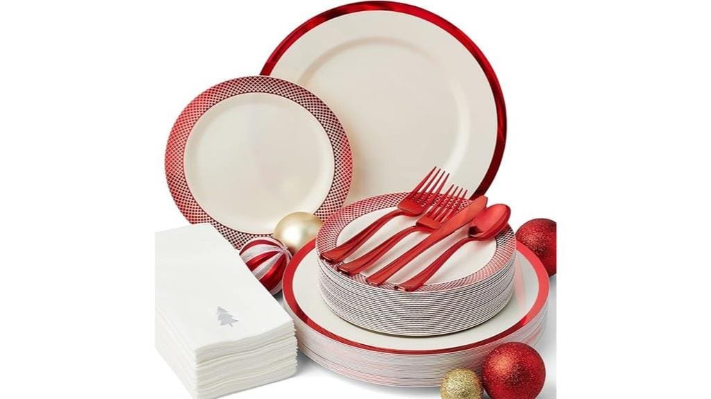 disposable christmas dinnerware set