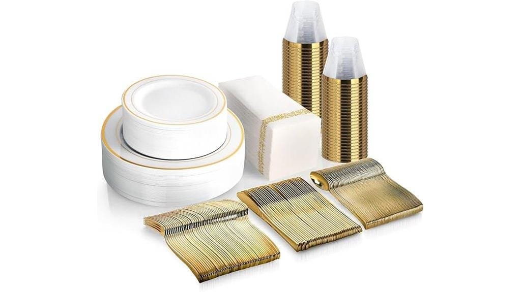 elegant gold dinnerware set