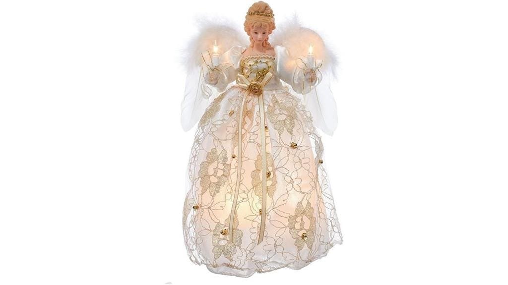 ivory and gold angel topper