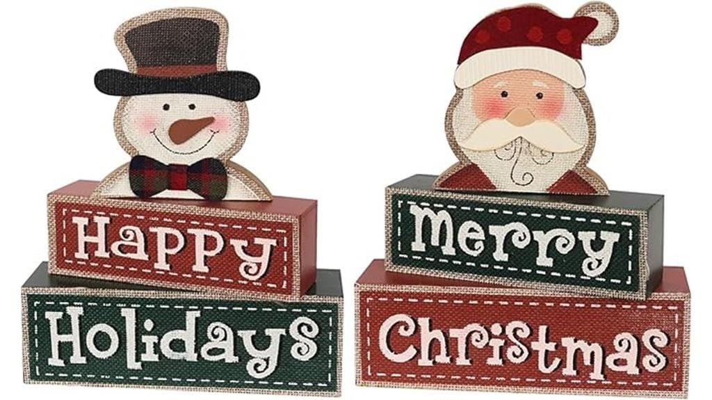 large wooden christmas blocks