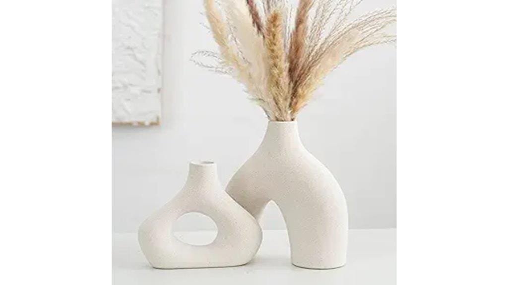modern beige ceramic vases