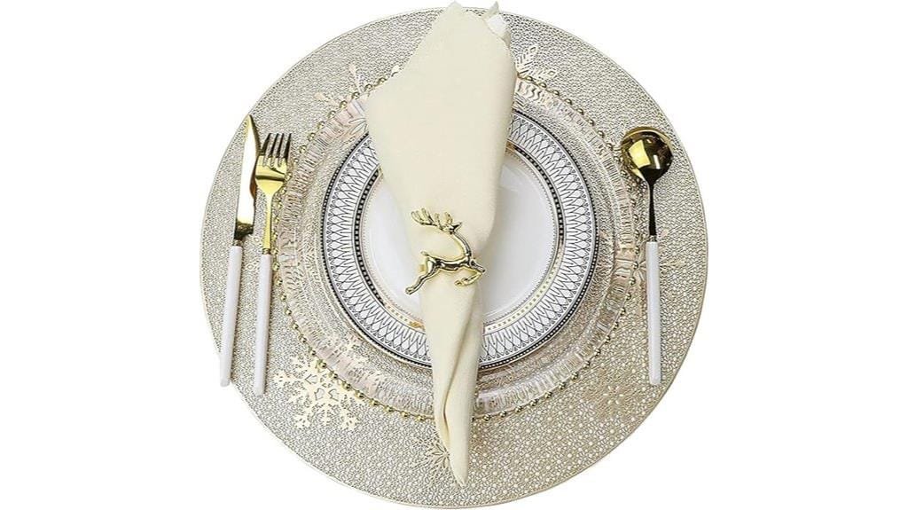 round gold placemats set