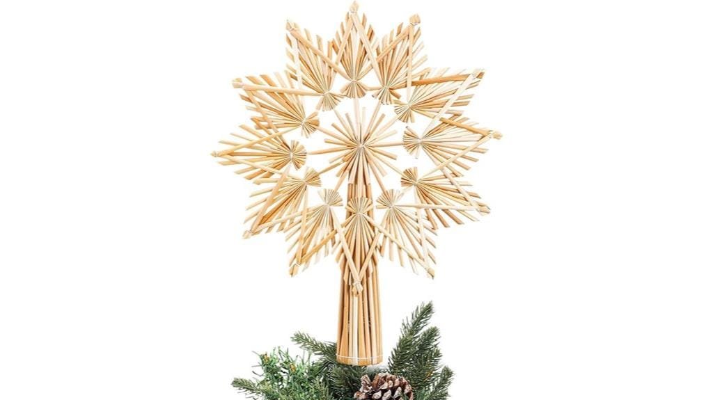 straw star snowflake topper