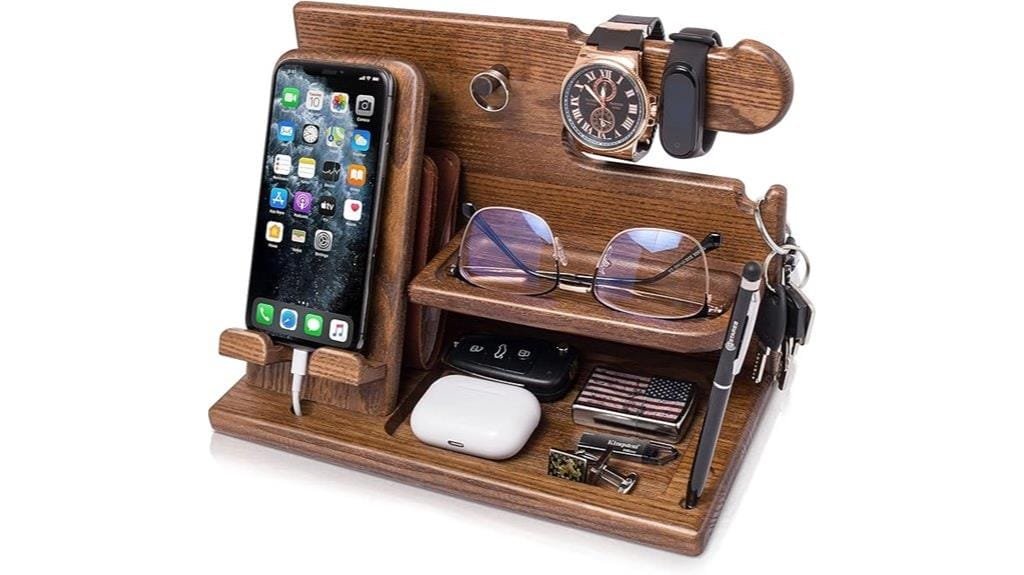 stylish wooden phone dock