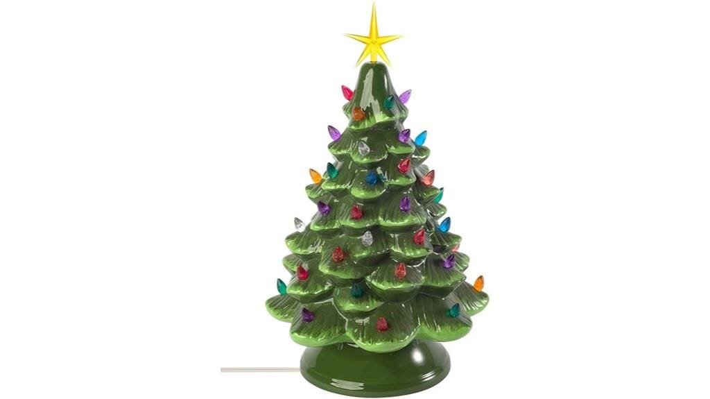 vintage green ceramic tree