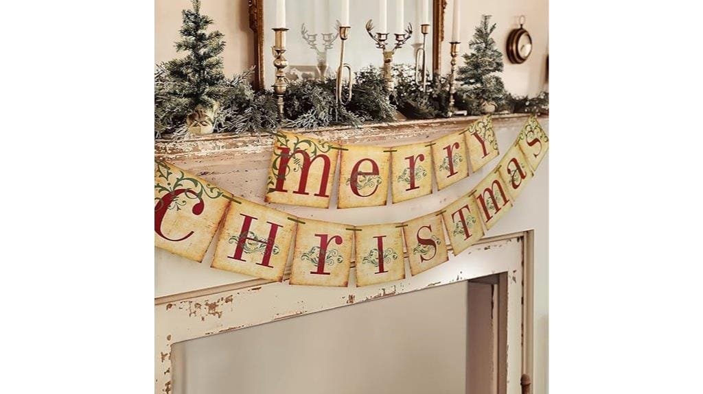 vintage merry christmas banner