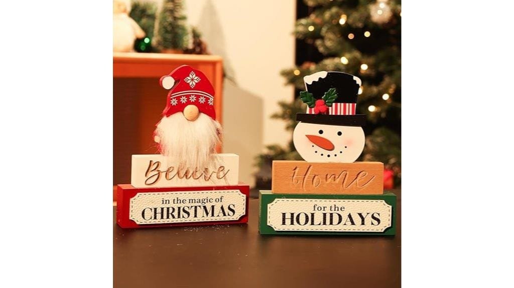wooden christmas sign blocks