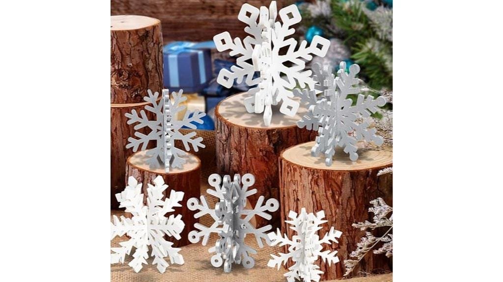 wooden snowflake table decor