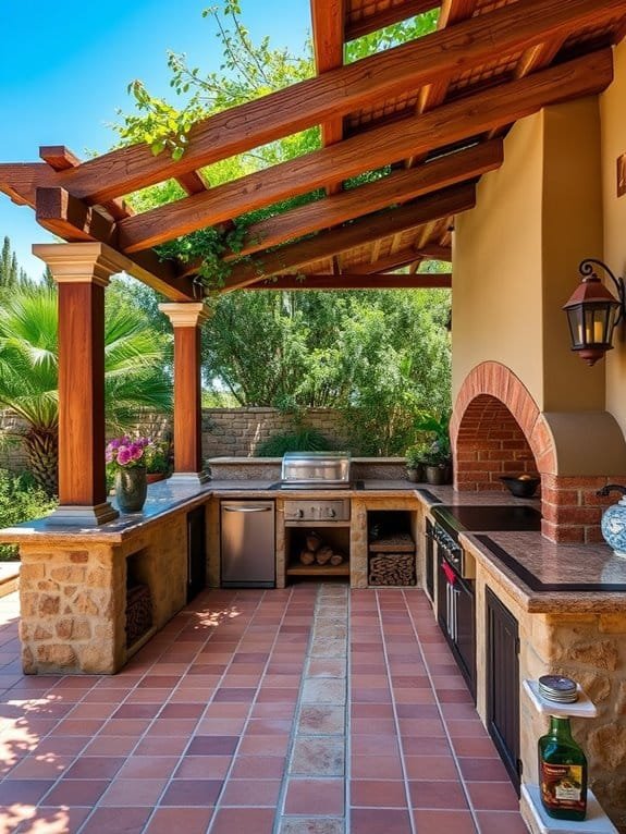 alfresco rustic mediterranean kitchens