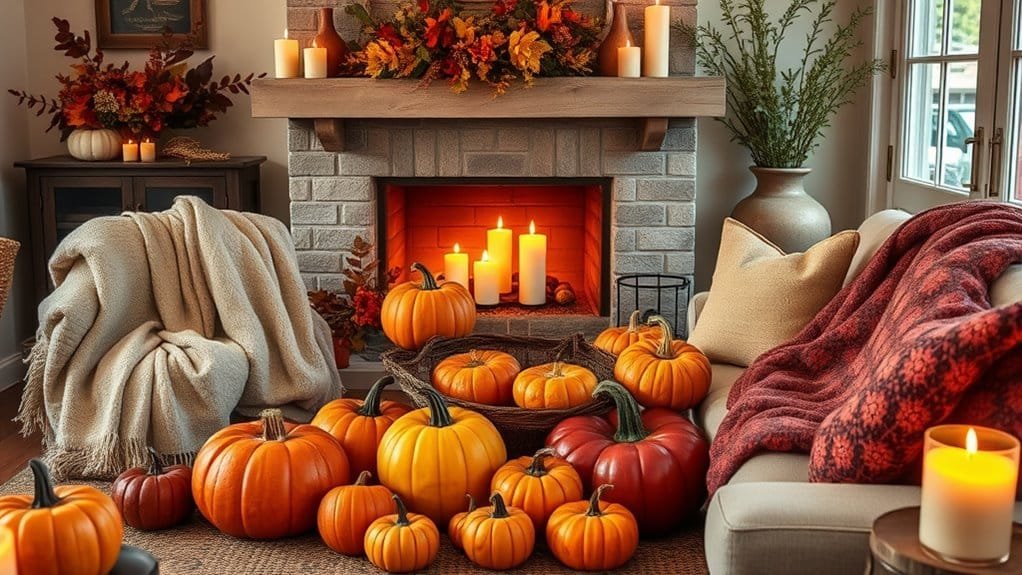 autumn themed ornamental gourds