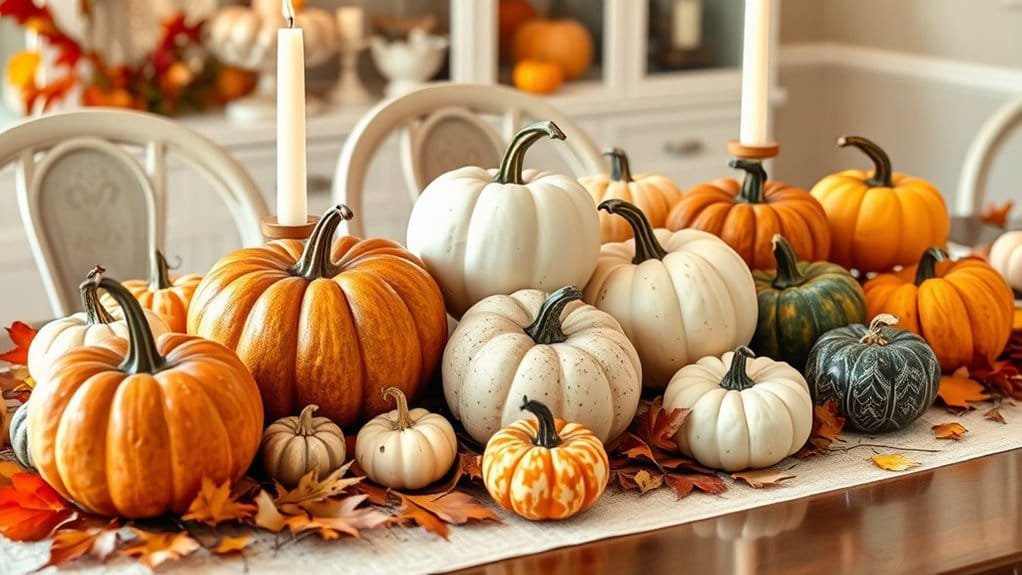 autumn themed ornamental gourds