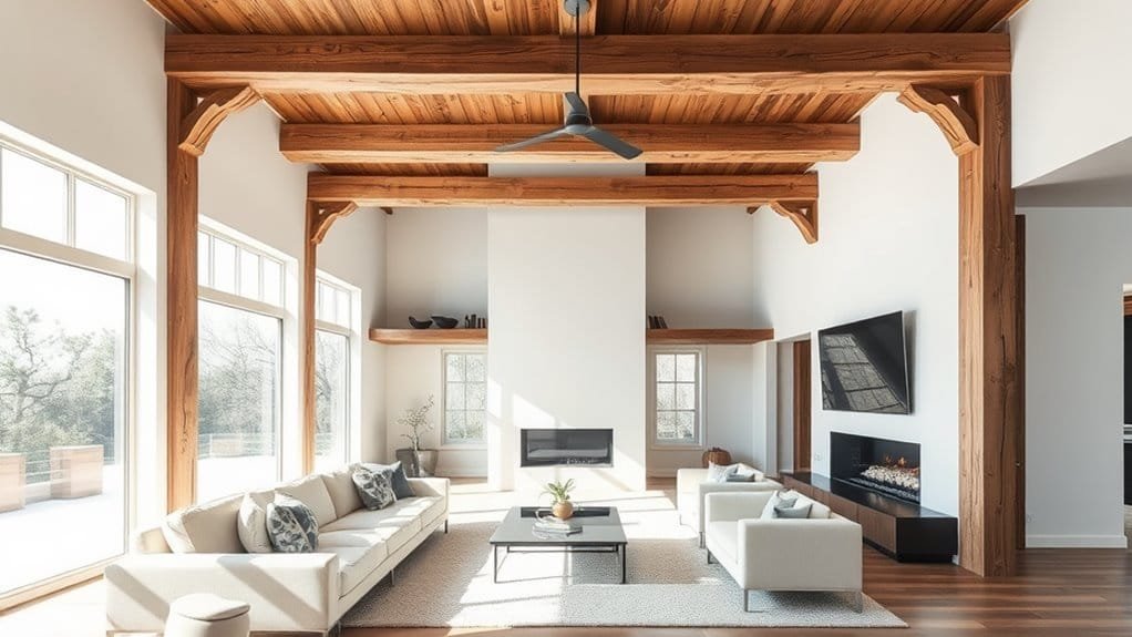 beams enhance modern interiors