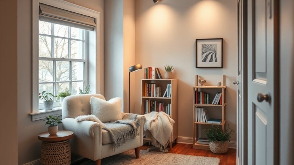 comfortable books and blankets