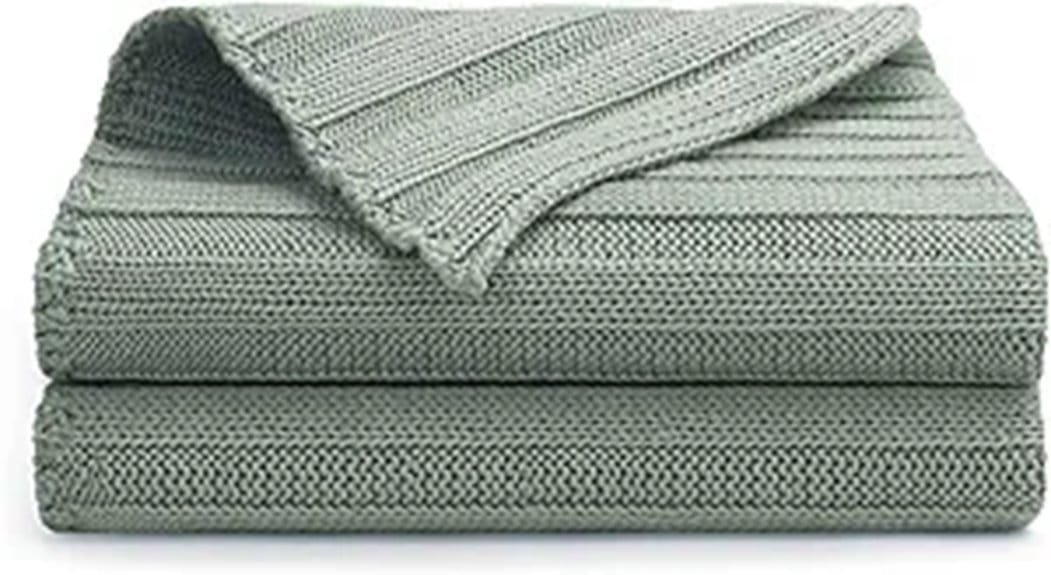cotton knitted throw blanket