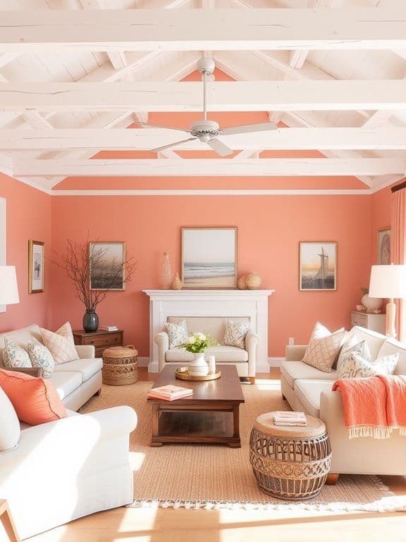 delicate coral color highlights