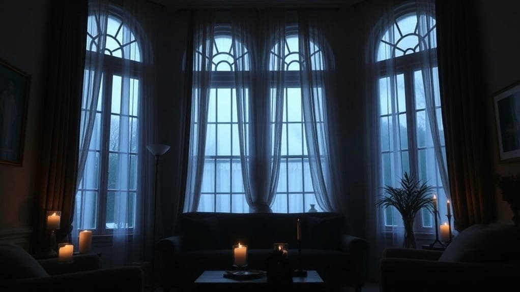 eerie shadows in glass