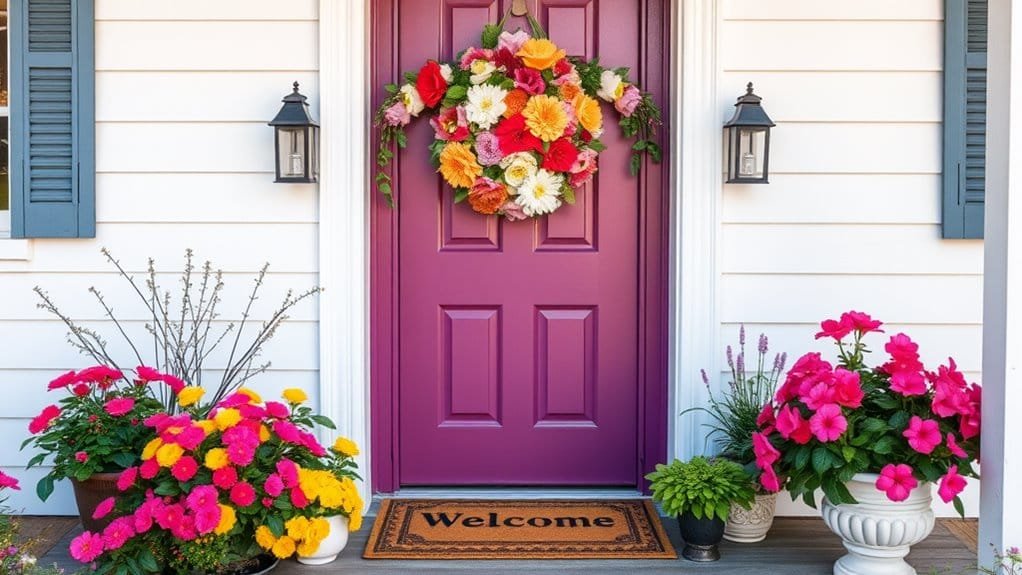 festive entryway decorations display
