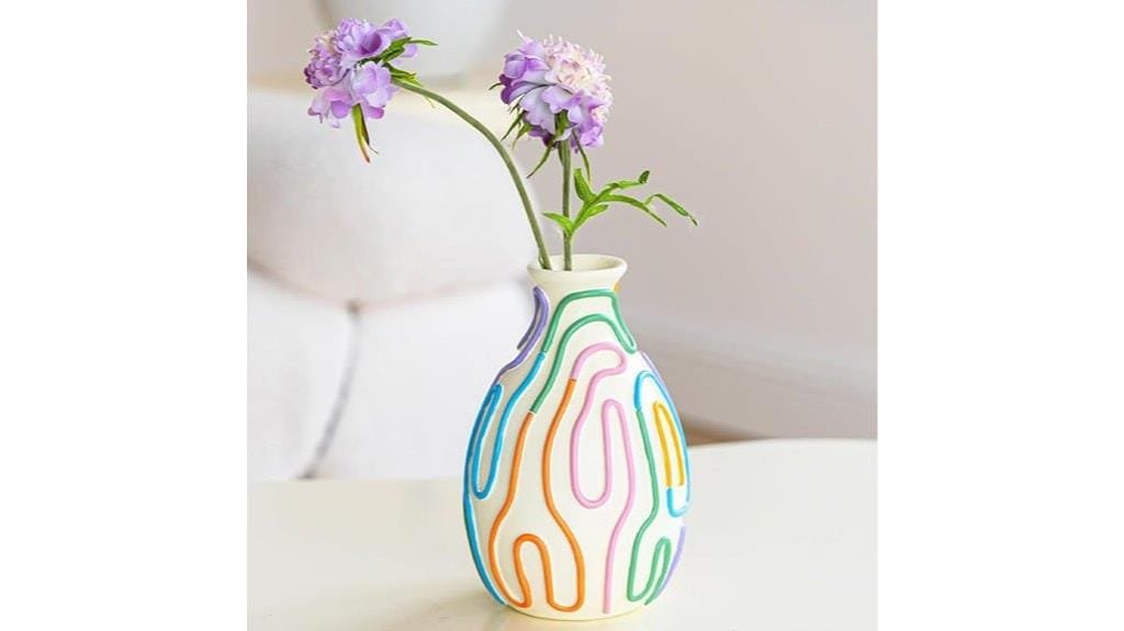 modern colored vase decor