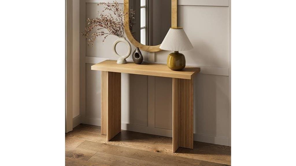 narrow fluted console table