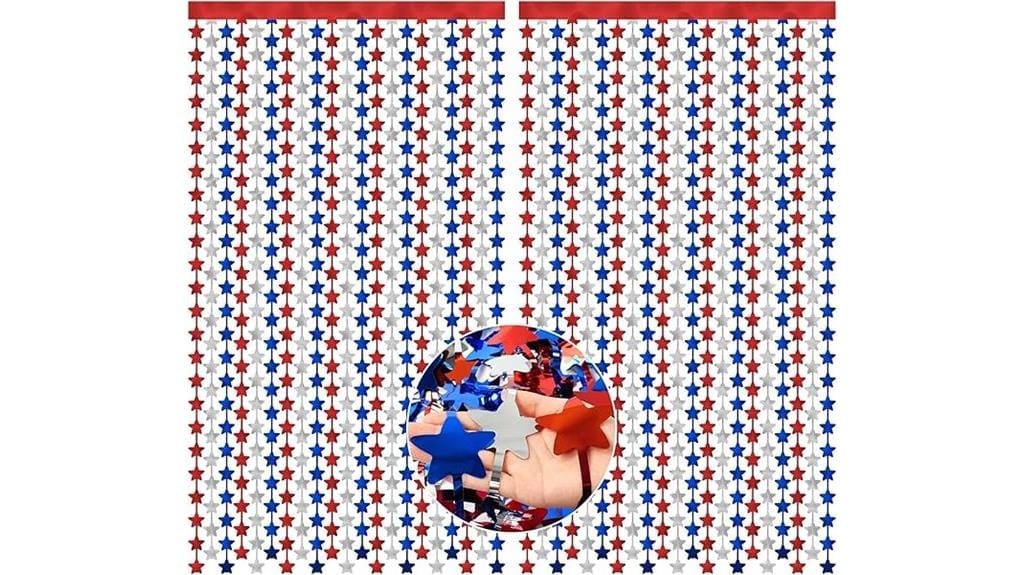 patriotic tinsel fringe curtains