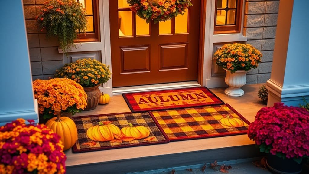 seasonal welcome door mats