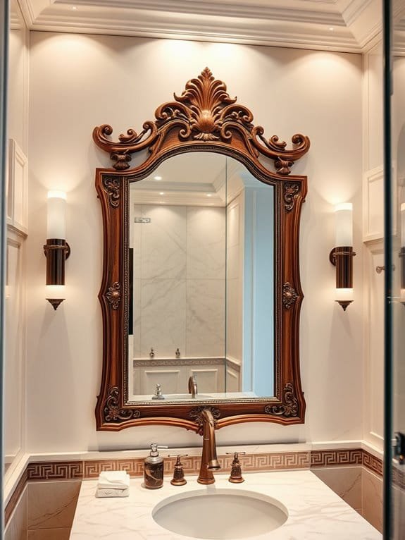 stylish bathroom mirror borders