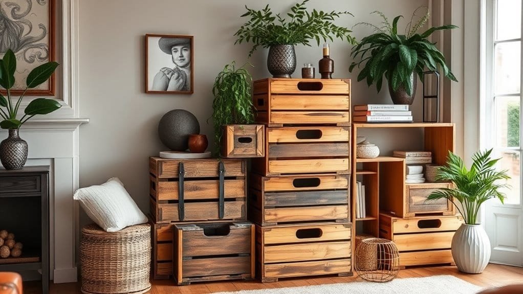 stylish timber storage boxes