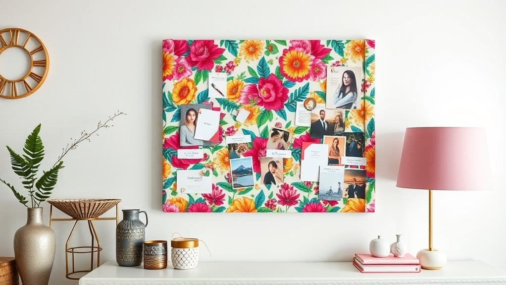 textile wrapped notice display board