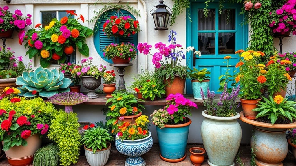 vibrant container garden designs