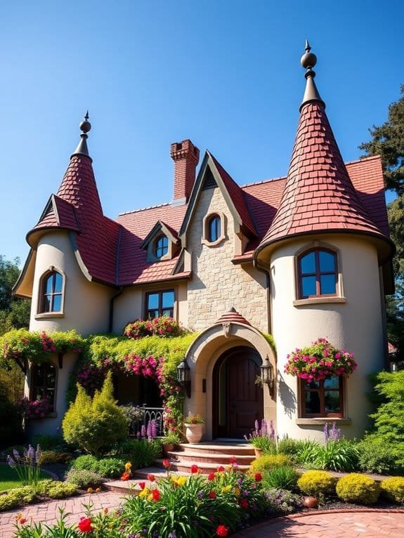 whimsical home storybook turrets